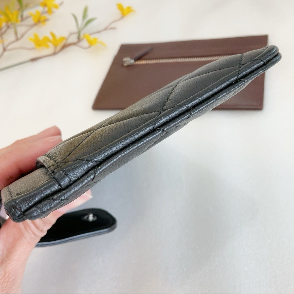 ❤️Beautiful 💎 Authentic Chanel Classic Black Lambskin 2 Set Pouch Long Wallet - Picture 8 of 16